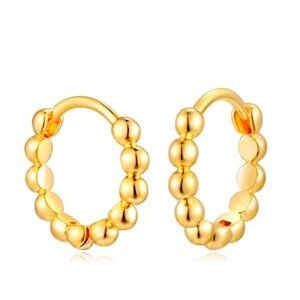 New 18k gold scalloped 12mm huggies. 14k gold filled